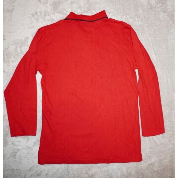 Vintage Chaps Ralph Lauren Long Sleeve Polo Shirt - Red -Preppy, Y2K, Streetwear - Picture 10 of 12